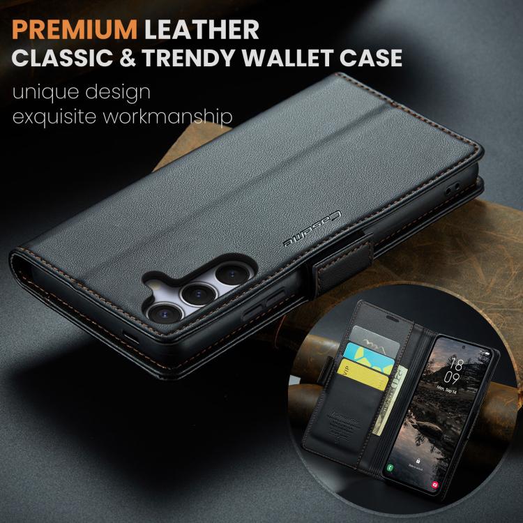 For Galaxy S25 FE 5G CaseMe 023 Butterfly Buckle Litchi Texture RFID Anti-theft Leather Phone Case