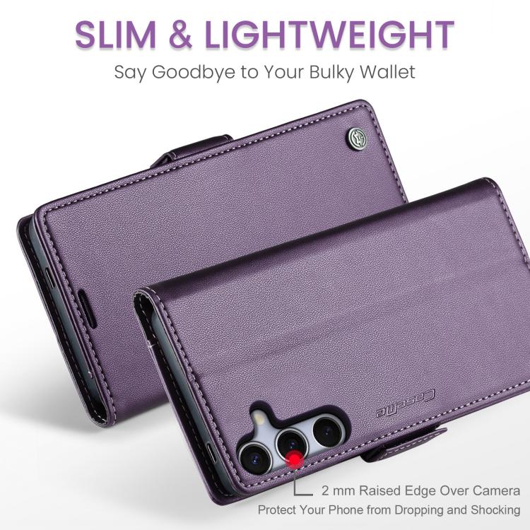For Galaxy S25 FE 5G CaseMe 023 Butterfly Buckle Litchi Texture RFID Anti-theft Leather Phone Case