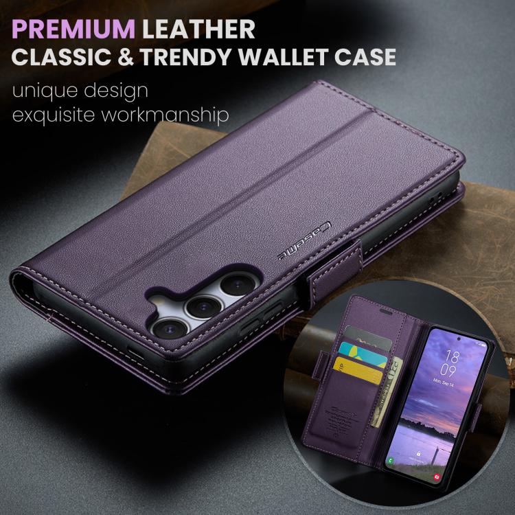 For Galaxy S25 FE 5G CaseMe 023 Butterfly Buckle Litchi Texture RFID Anti-theft Leather Phone Case
