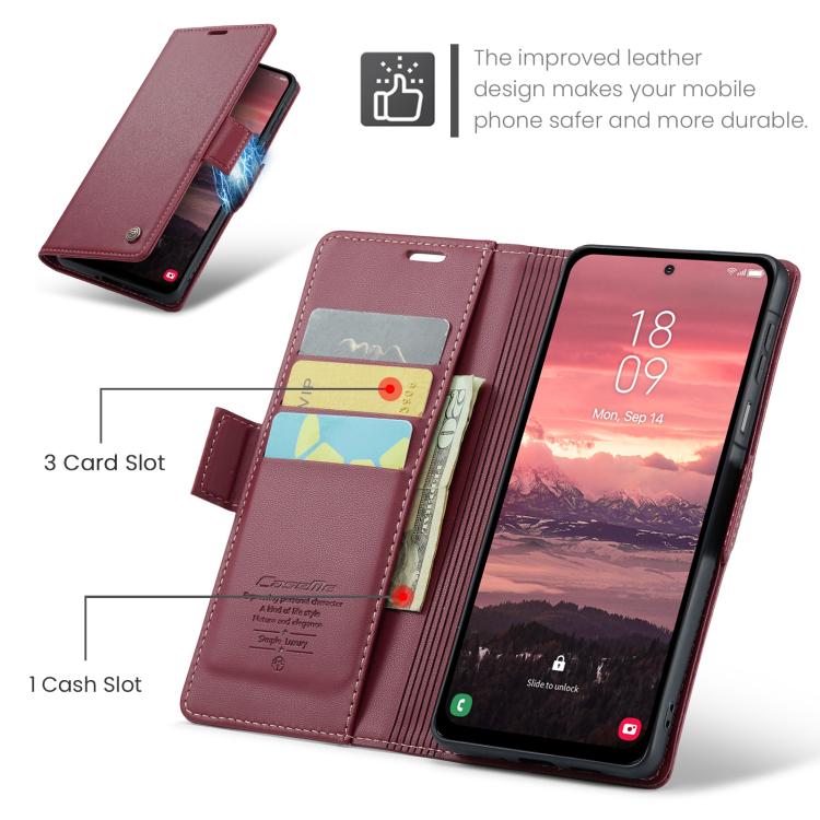 For Galaxy A17 CaseMe 023 Butterfly Buckle Litchi Texture RFID Anti-theft Leather Phone Case