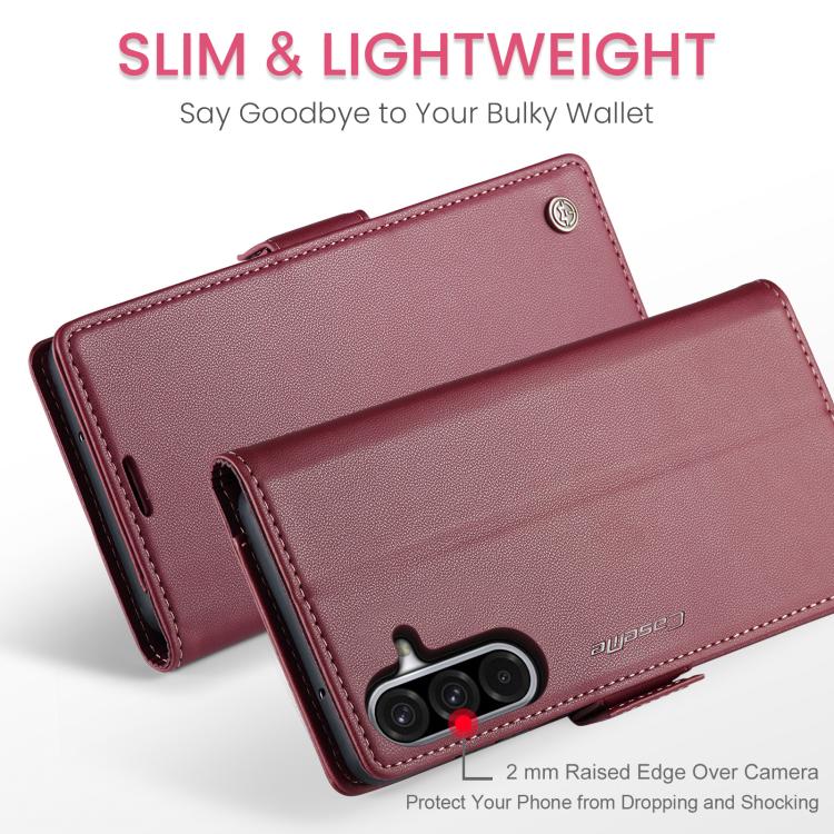 For Galaxy A17 CaseMe 023 Butterfly Buckle Litchi Texture RFID Anti-theft Leather Phone Case