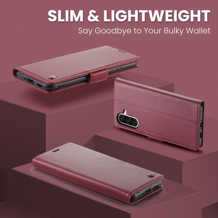 For Galaxy A17 CaseMe 023 Butterfly Buckle Litchi Texture RFID Anti-theft Leather Phone Case