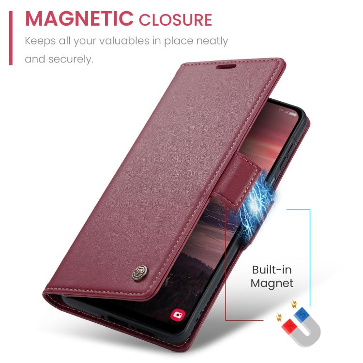 For Galaxy A17 CaseMe 023 Butterfly Buckle Litchi Texture RFID Anti-theft Leather Phone Case
