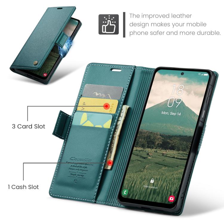 For Galaxy A17 CaseMe 023 Butterfly Buckle Litchi Texture RFID Anti-theft Leather Phone Case