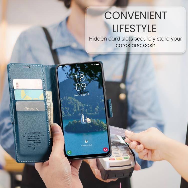 For Galaxy A17 CaseMe 023 Butterfly Buckle Litchi Texture RFID Anti-theft Leather Phone Case