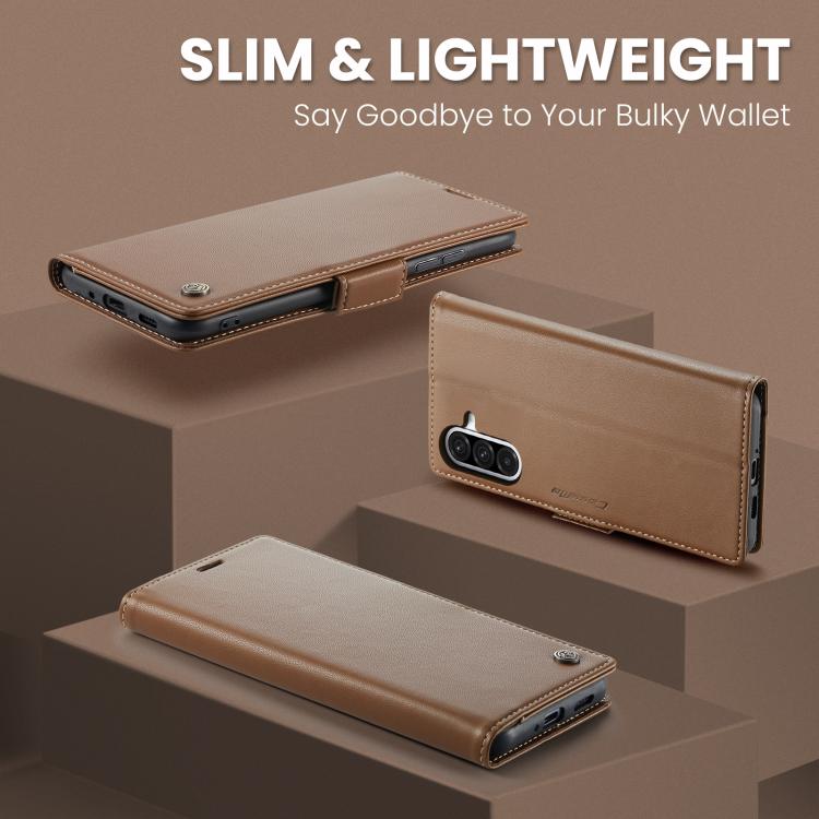 For Galaxy A17 CaseMe 023 Butterfly Buckle Litchi Texture RFID Anti-theft Leather Phone Case