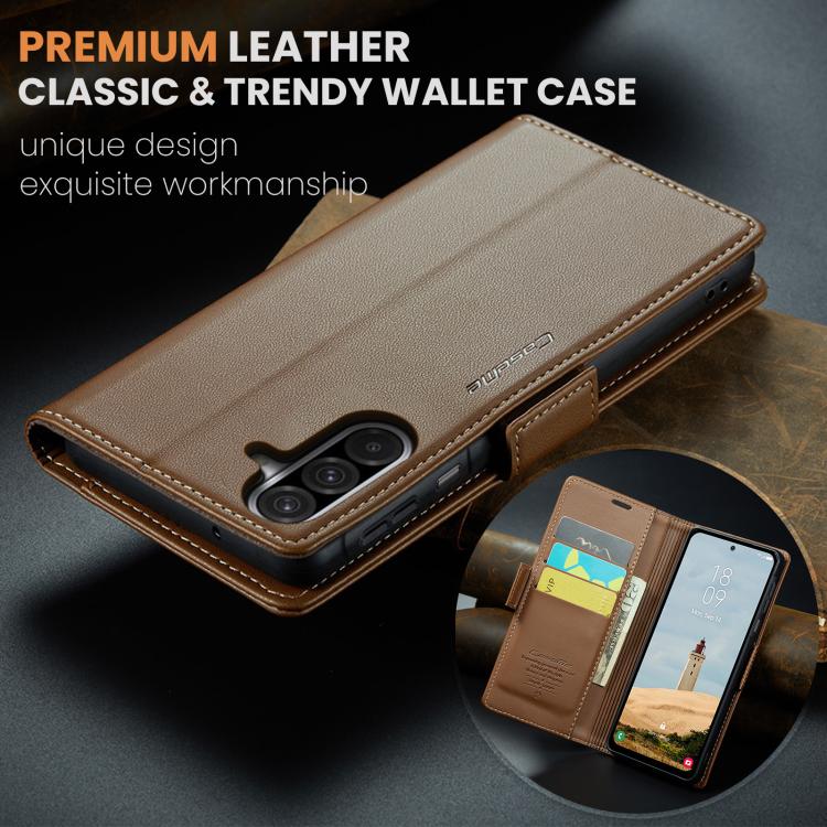 For Galaxy A17 CaseMe 023 Butterfly Buckle Litchi Texture RFID Anti-theft Leather Phone Case