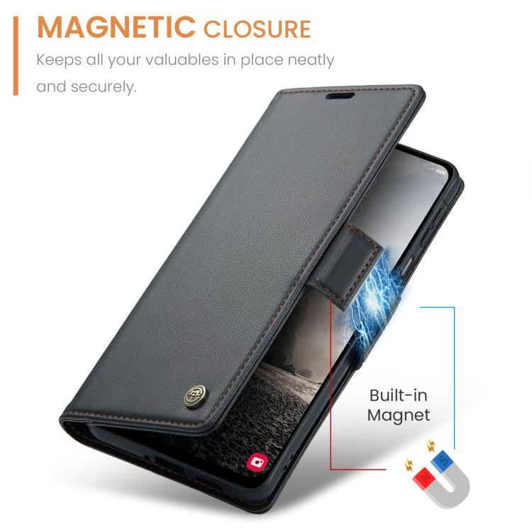 For Galaxy A17 CaseMe 023 Butterfly Buckle Litchi Texture RFID Anti-theft Leather Phone Case