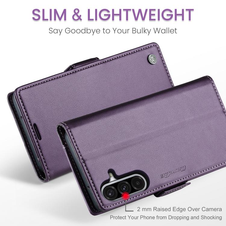 For Galaxy A17 CaseMe 023 Butterfly Buckle Litchi Texture RFID Anti-theft Leather Phone Case