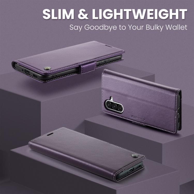 For Galaxy A17 CaseMe 023 Butterfly Buckle Litchi Texture RFID Anti-theft Leather Phone Case