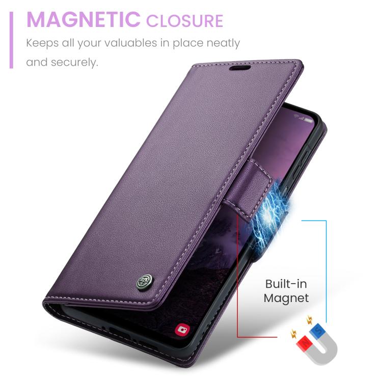 For Galaxy A17 CaseMe 023 Butterfly Buckle Litchi Texture RFID Anti-theft Leather Phone Case