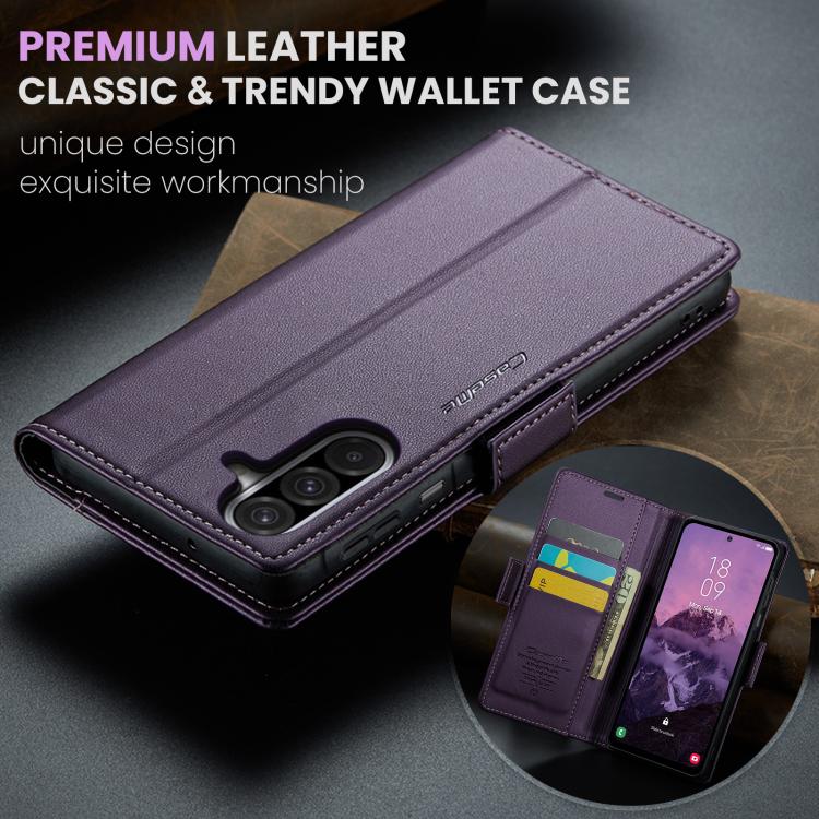 For Galaxy A17 CaseMe 023 Butterfly Buckle Litchi Texture RFID Anti-theft Leather Phone Case