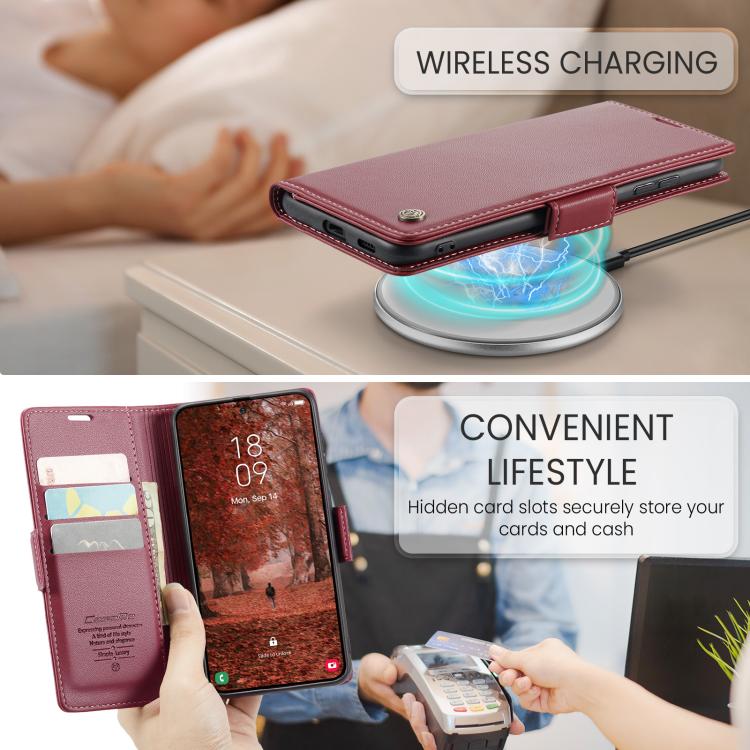 For Galaxy S26 5G CaseMe 023 Butterfly Buckle Litchi Texture RFID Anti-theft Leather Phone Case