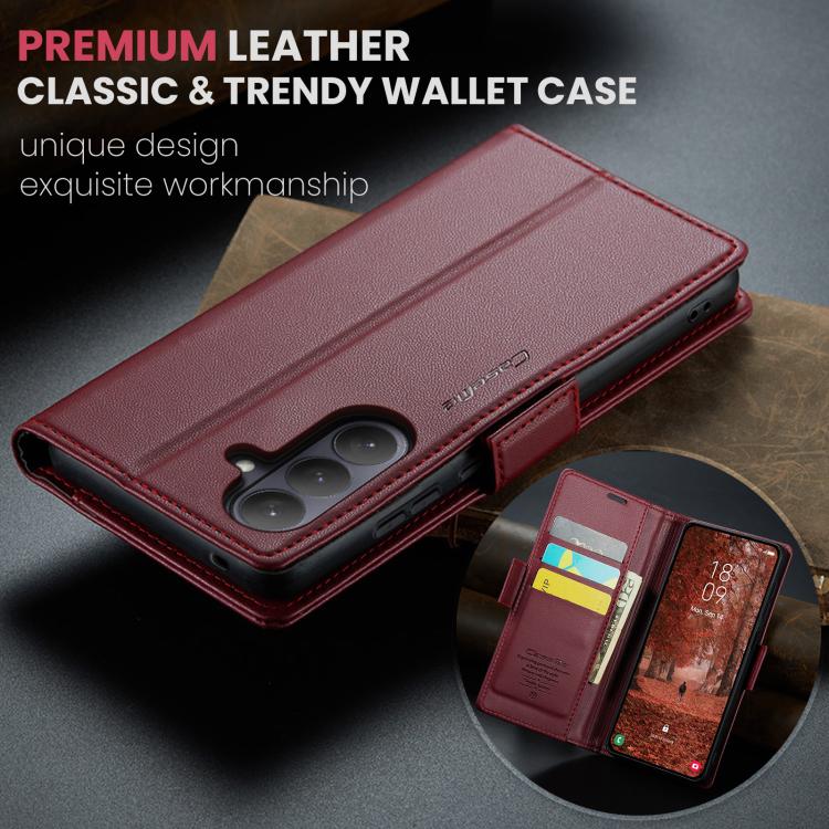 For Galaxy S26 5G CaseMe 023 Butterfly Buckle Litchi Texture RFID Anti-theft Leather Phone Case