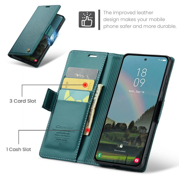 For Galaxy S26 5G CaseMe 023 Butterfly Buckle Litchi Texture RFID Anti-theft Leather Phone Case