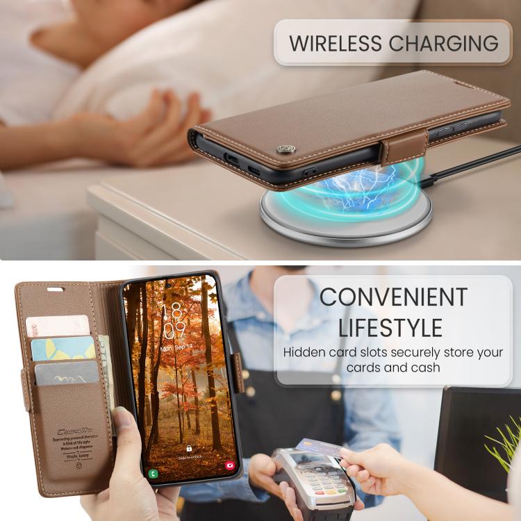 For Galaxy S26 5G CaseMe 023 Butterfly Buckle Litchi Texture RFID Anti-theft Leather Phone Case