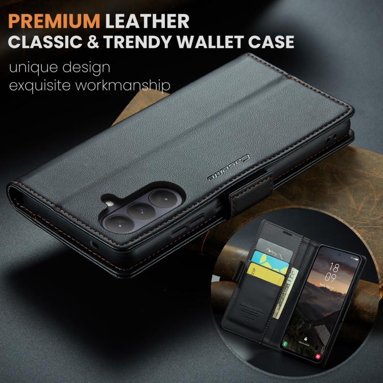 For Galaxy S26 5G CaseMe 023 Butterfly Buckle Litchi Texture RFID Anti-theft Leather Phone Case