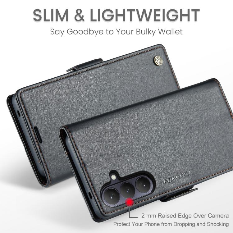 For Galaxy S26 5G CaseMe 023 Butterfly Buckle Litchi Texture RFID Anti-theft Leather Phone Case