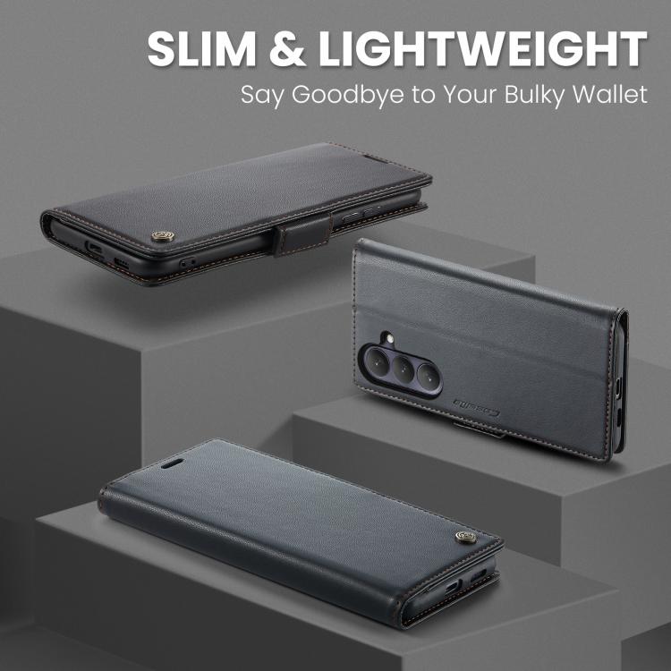 For Galaxy S26 5G CaseMe 023 Butterfly Buckle Litchi Texture RFID Anti-theft Leather Phone Case
