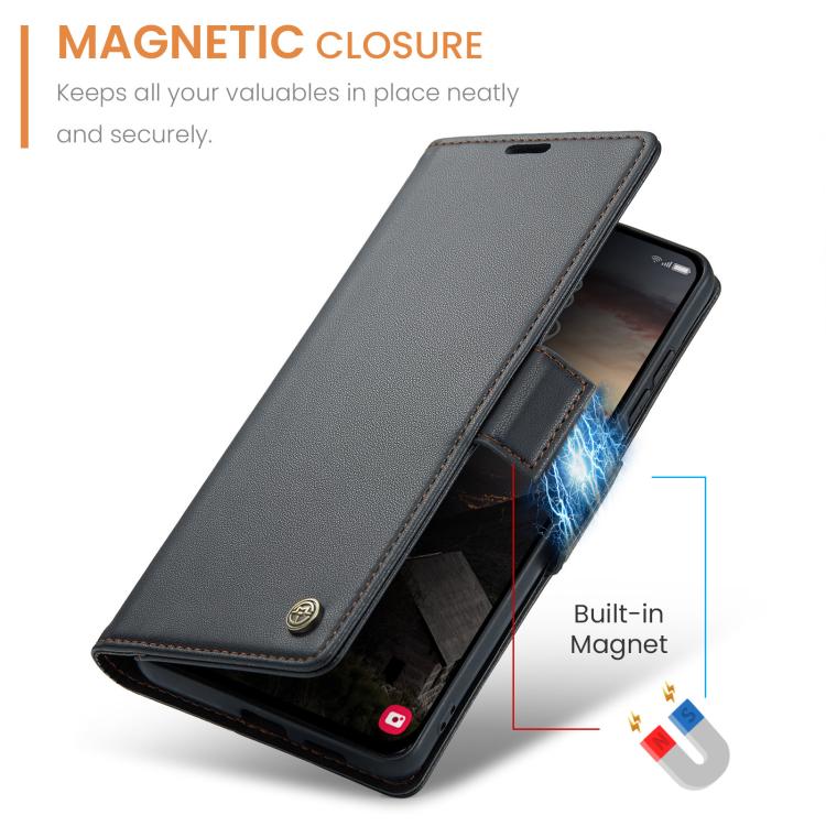 For Galaxy S26 5G CaseMe 023 Butterfly Buckle Litchi Texture RFID Anti-theft Leather Phone Case