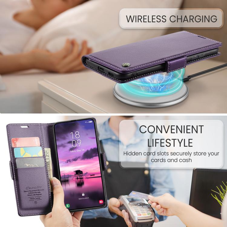 For Galaxy S26 5G CaseMe 023 Butterfly Buckle Litchi Texture RFID Anti-theft Leather Phone Case