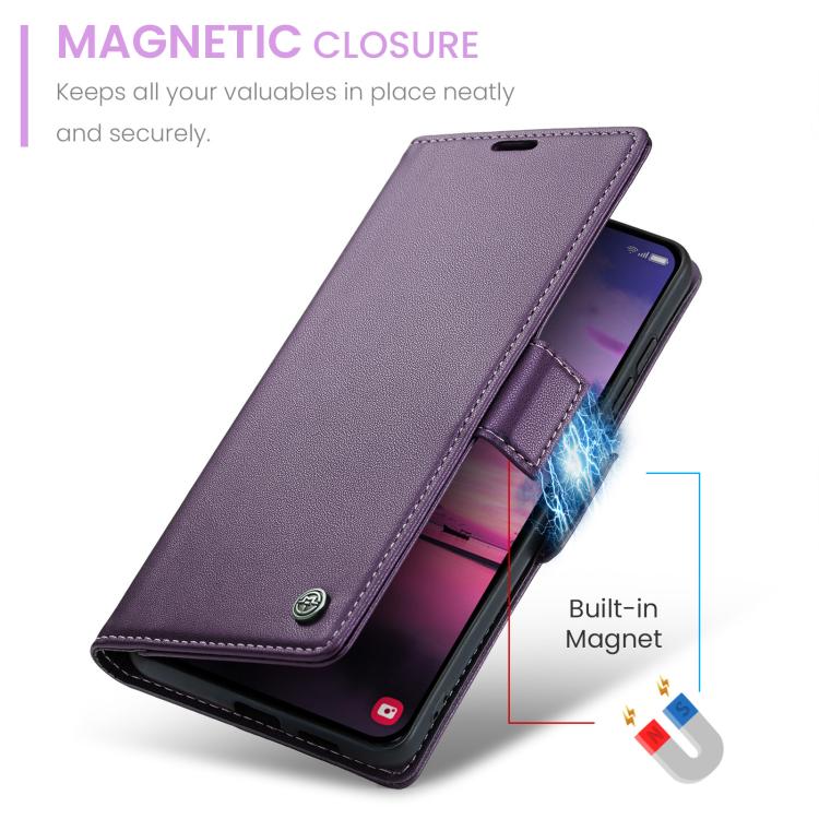 For Galaxy S26 5G CaseMe 023 Butterfly Buckle Litchi Texture RFID Anti-theft Leather Phone Case
