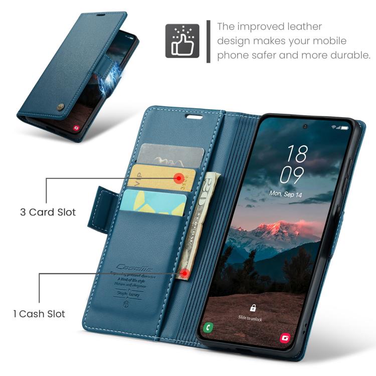 For Galaxy S26+ 5G CaseMe 023 Butterfly Buckle Litchi Texture RFID Anti-theft Leather Phone Case