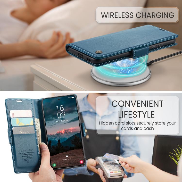 For Galaxy S26+ 5G CaseMe 023 Butterfly Buckle Litchi Texture RFID Anti-theft Leather Phone Case