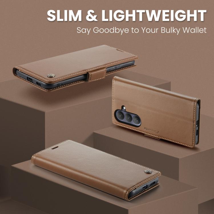 For Galaxy S26+ 5G CaseMe 023 Butterfly Buckle Litchi Texture RFID Anti-theft Leather Phone Case