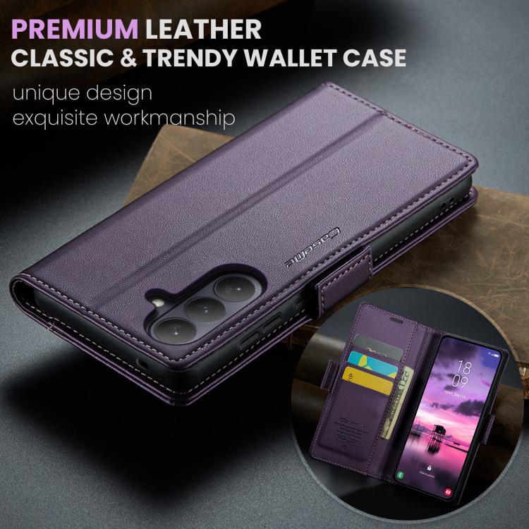 For Galaxy S26+ 5G CaseMe 023 Butterfly Buckle Litchi Texture RFID Anti-theft Leather Phone Case