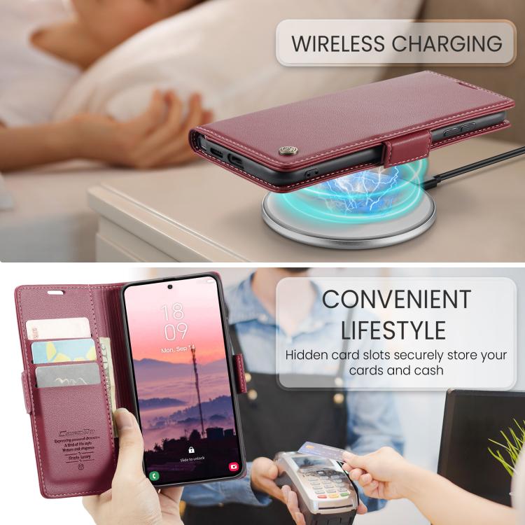 For Galaxy S26 Ultra 5G CaseMe 023 Butterfly Buckle Litchi Texture RFID Anti-theft Leather Phone Case