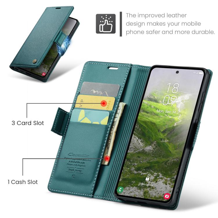 For Galaxy S26 Ultra 5G CaseMe 023 Butterfly Buckle Litchi Texture RFID Anti-theft Leather Phone Case