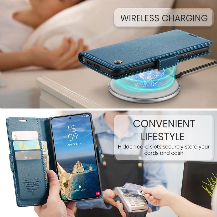 For Galaxy S26 Ultra 5G CaseMe 023 Butterfly Buckle Litchi Texture RFID Anti-theft Leather Phone Case