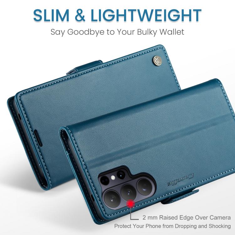 For Galaxy S26 Ultra 5G CaseMe 023 Butterfly Buckle Litchi Texture RFID Anti-theft Leather Phone Case