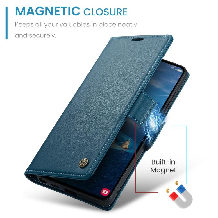 For Galaxy S26 Ultra 5G CaseMe 023 Butterfly Buckle Litchi Texture RFID Anti-theft Leather Phone Case