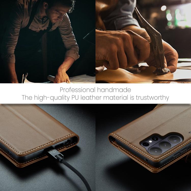 For Galaxy S26 Ultra 5G CaseMe 023 Butterfly Buckle Litchi Texture RFID Anti-theft Leather Phone Case