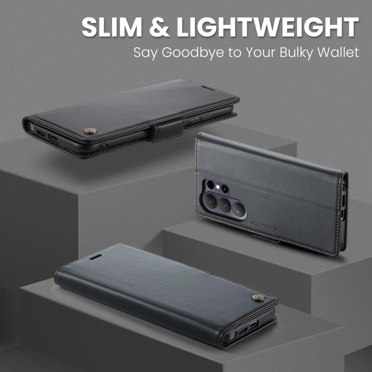 For Galaxy S26 Ultra 5G CaseMe 023 Butterfly Buckle Litchi Texture RFID Anti-theft Leather Phone Case