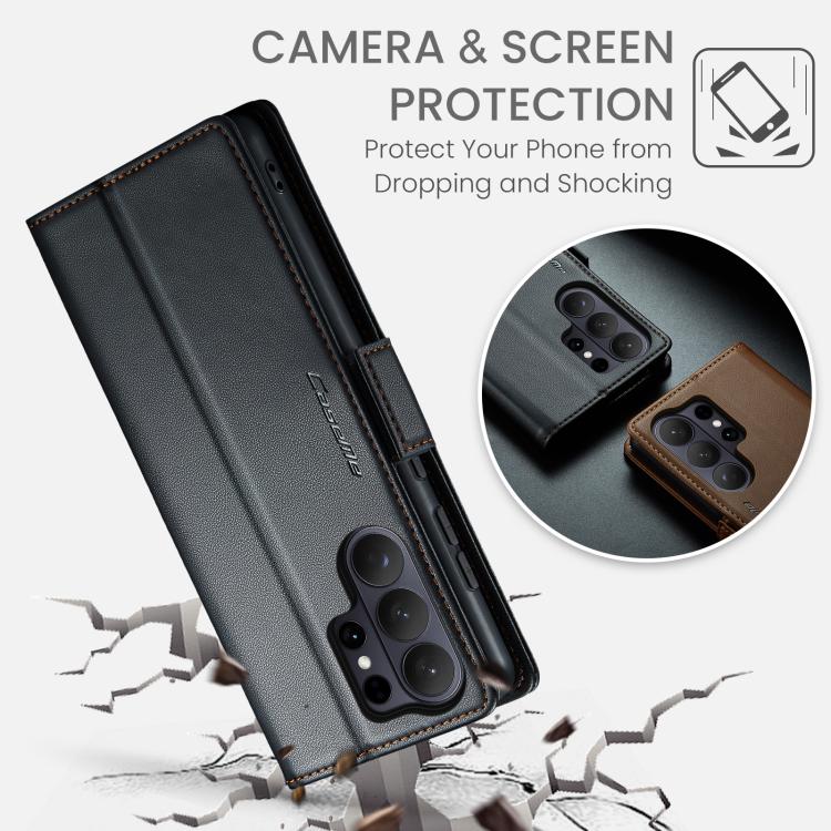 For Galaxy S26 Ultra 5G CaseMe 023 Butterfly Buckle Litchi Texture RFID Anti-theft Leather Phone Case