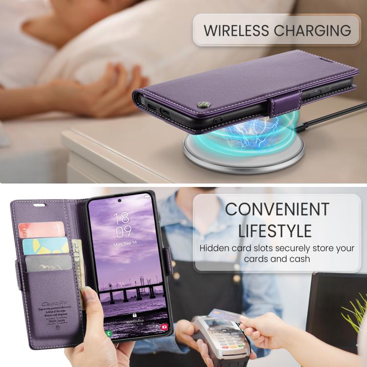 For Galaxy S26 Ultra 5G CaseMe 023 Butterfly Buckle Litchi Texture RFID Anti-theft Leather Phone Case