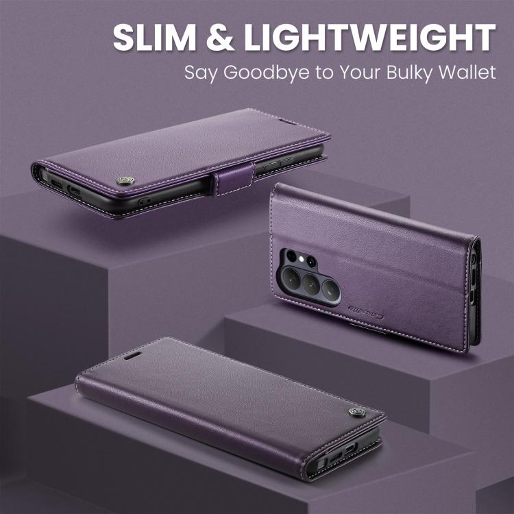 For Galaxy S26 Ultra 5G CaseMe 023 Butterfly Buckle Litchi Texture RFID Anti-theft Leather Phone Case