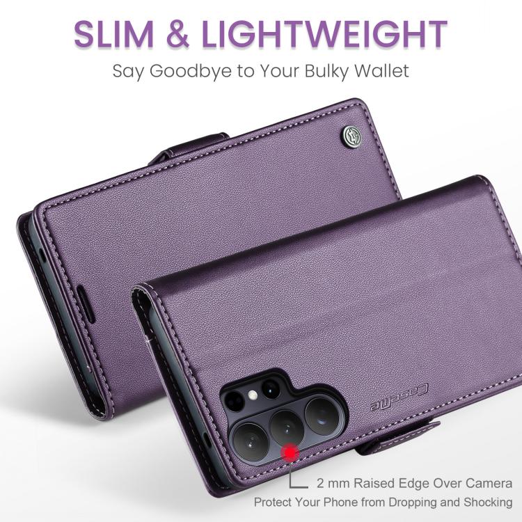 For Galaxy S26 Ultra 5G CaseMe 023 Butterfly Buckle Litchi Texture RFID Anti-theft Leather Phone Case