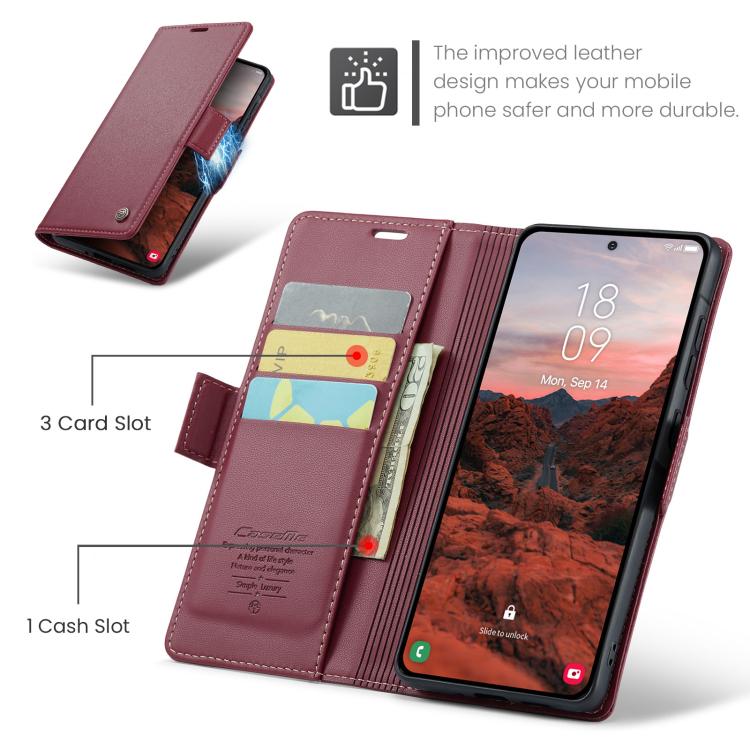 For Galaxy A37 5G CaseMe 023 Butterfly Buckle Litchi Texture RFID Anti-theft Leather Phone Case