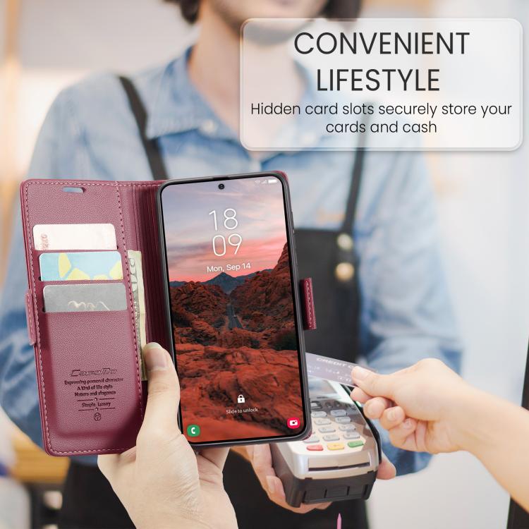 For Galaxy A37 5G CaseMe 023 Butterfly Buckle Litchi Texture RFID Anti-theft Leather Phone Case