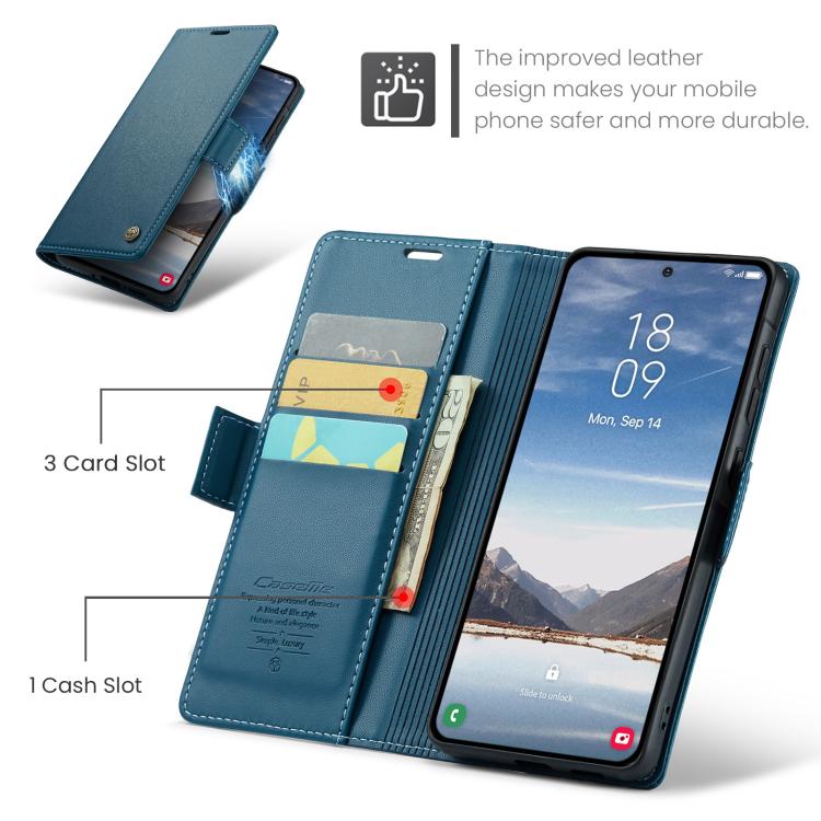 For Galaxy A37 5G CaseMe 023 Butterfly Buckle Litchi Texture RFID Anti-theft Leather Phone Case