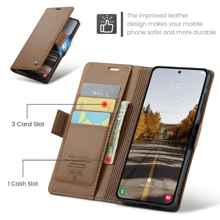 For Galaxy A37 5G CaseMe 023 Butterfly Buckle Litchi Texture RFID Anti-theft Leather Phone Case