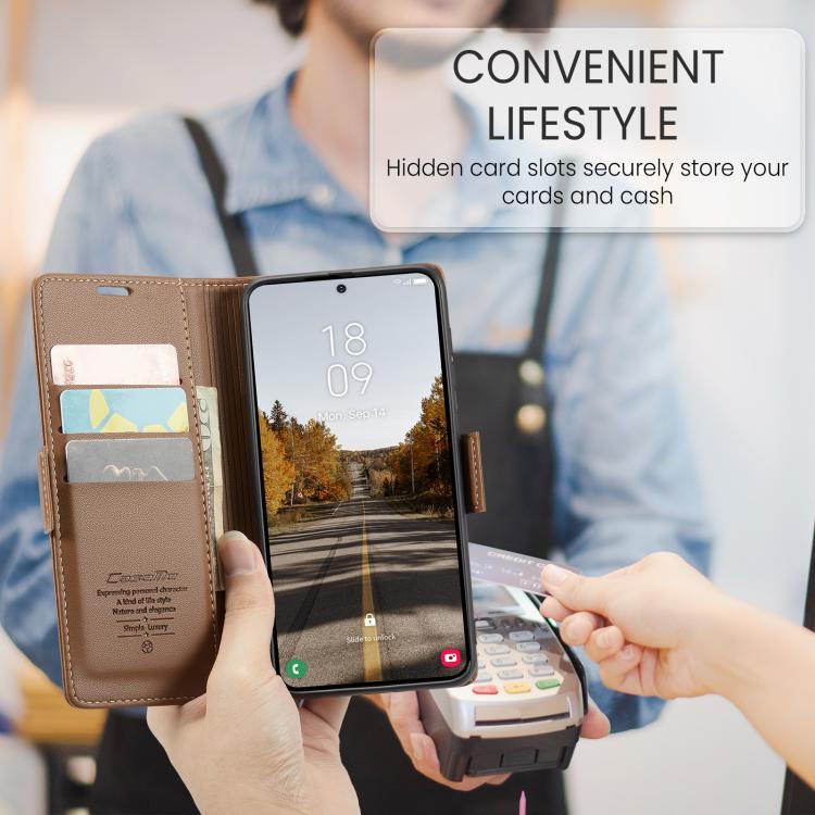 For Galaxy A37 5G CaseMe 023 Butterfly Buckle Litchi Texture RFID Anti-theft Leather Phone Case