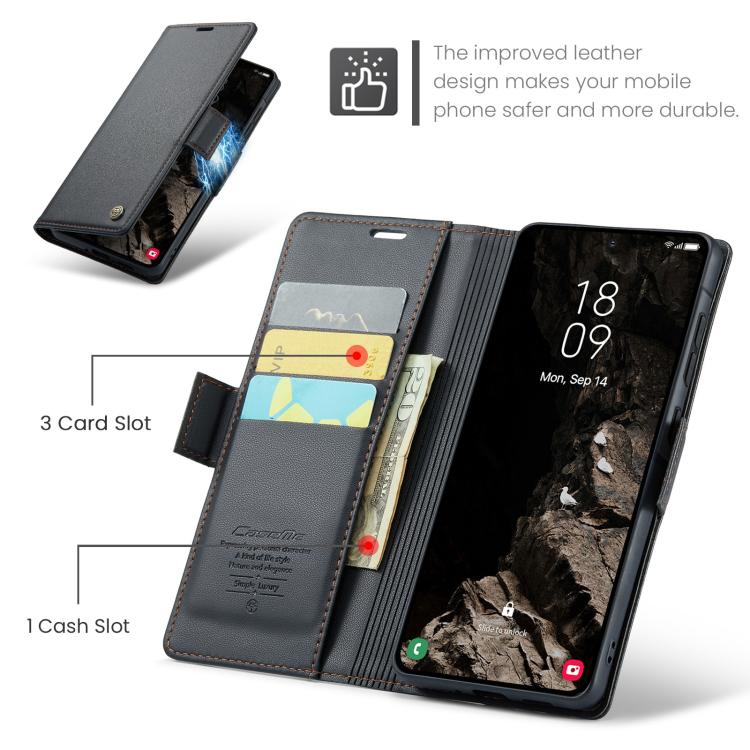 For Galaxy A37 5G CaseMe 023 Butterfly Buckle Litchi Texture RFID Anti-theft Leather Phone Case