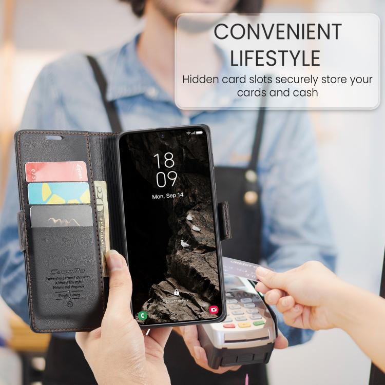 For Galaxy A37 5G CaseMe 023 Butterfly Buckle Litchi Texture RFID Anti-theft Leather Phone Case