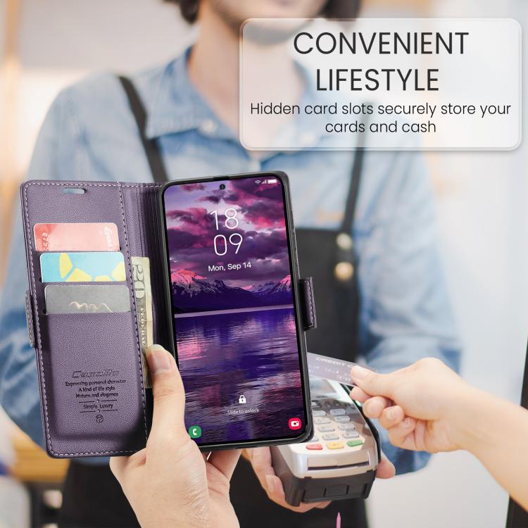 For Galaxy A37 5G CaseMe 023 Butterfly Buckle Litchi Texture RFID Anti-theft Leather Phone Case