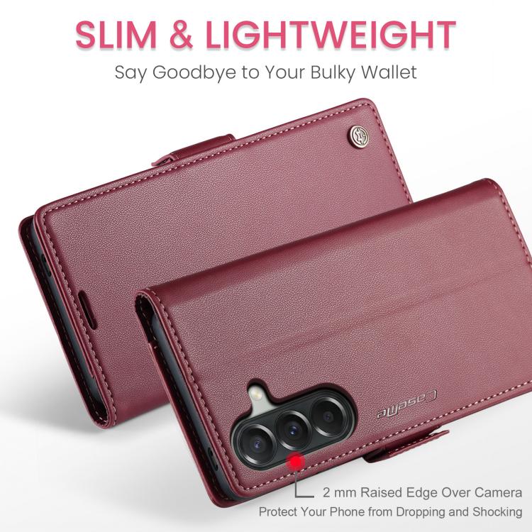 For Galaxy A57 5G CaseMe 023 Butterfly Buckle Litchi Texture RFID Anti-theft Leather Phone Case